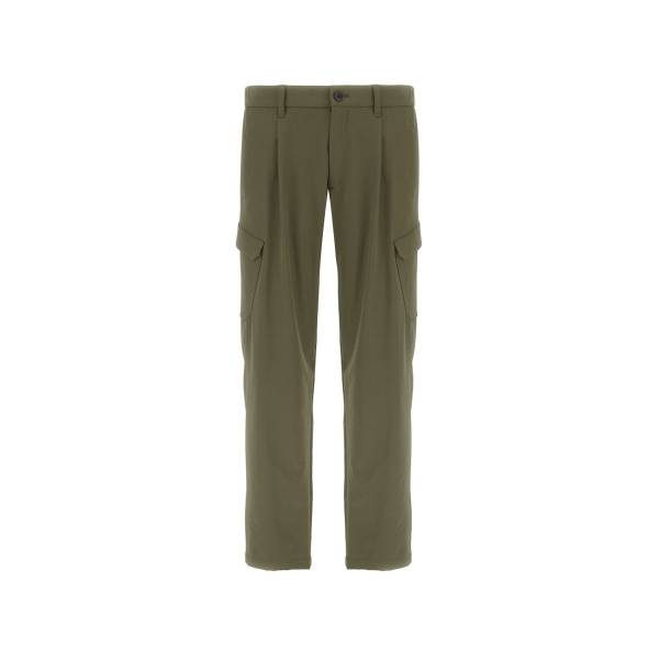 Herno Light Comfort Stretch Woven Cargo Trousers in Green | Men's Trousers | Luxury Shoes 