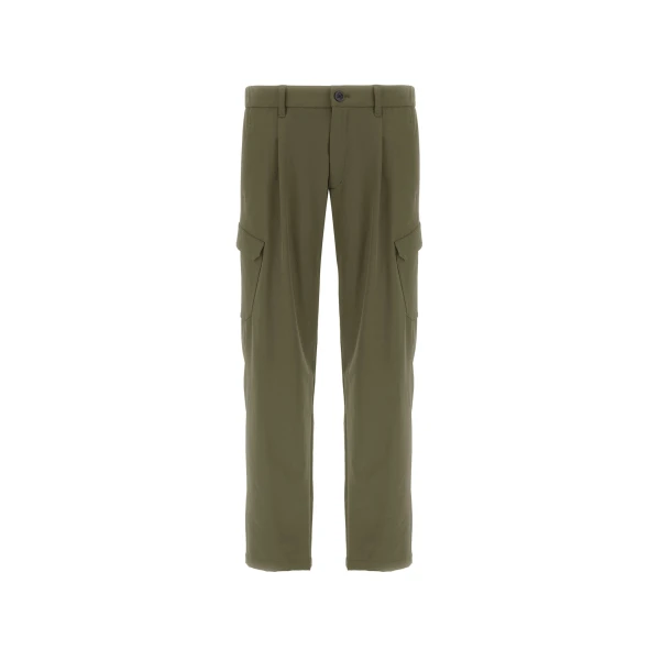 Herno Light Comfort Stretch Woven Cargo Trousers in Green | Men's Trousers | Luxury Shoes 