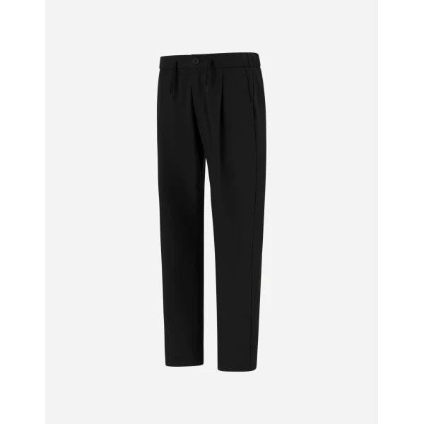 Herno Light Comfort Stretch Woven Trousers in Black | Men's Trousers | Luxury Shoes 
