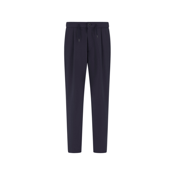 Herno Light Comfort Stretch Woven Trousers in Blue | Men's Trousers | Luxury Shoes 