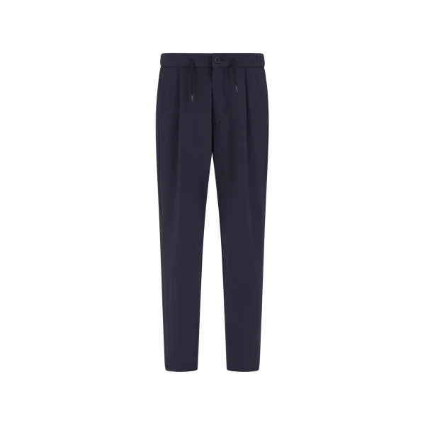Herno Light Comfort Stretch Woven Trousers in Blue | Men's Trousers | Luxury Shoes 
