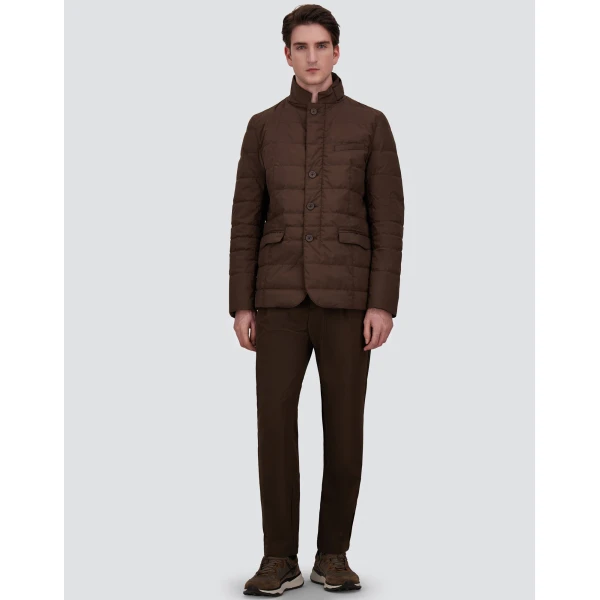 Herno Light Comfort Stretch Woven Trousers in Brown | Men's Trousers | Luxury Shoes 