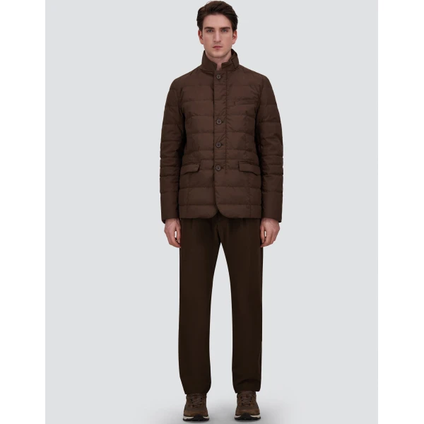 Herno Light Comfort Stretch Woven Trousers in Brown | Men's Trousers | Luxury Shoes 