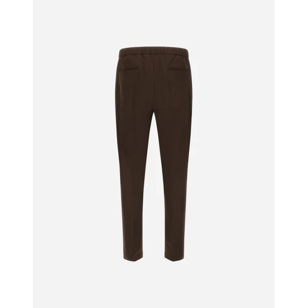 Herno Light Comfort Stretch Woven Trousers in Brown | Men's Trousers | Luxury Shoes 