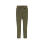 Herno Light Comfort Stretch Woven Trousers in Green | Men's Trousers | Luxury Shoes 