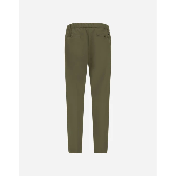 Herno Light Comfort Stretch Woven Trousers in Green | Men's Trousers | Luxury Shoes 