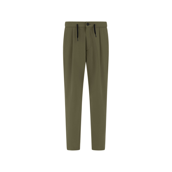 Herno Light Comfort Stretch Woven Trousers in Green | Men's Trousers | Luxury Shoes 
