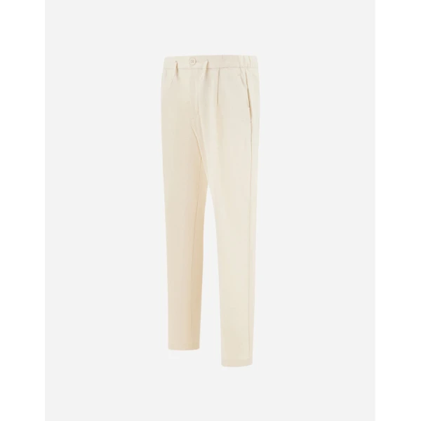 Herno Light Comfort Stretch Woven Trousers in Ivory | Men's Trousers | Luxury Shoes 
