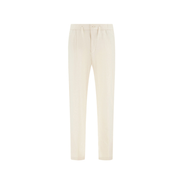 Herno Light Comfort Stretch Woven Trousers in Ivory | Men's Trousers | Luxury Shoes 