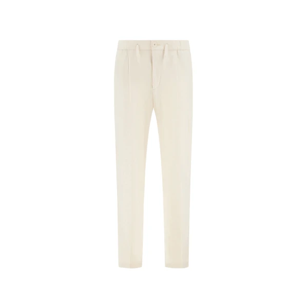 Herno Light Comfort Stretch Woven Trousers in Ivory | Men's Trousers | Luxury Shoes 