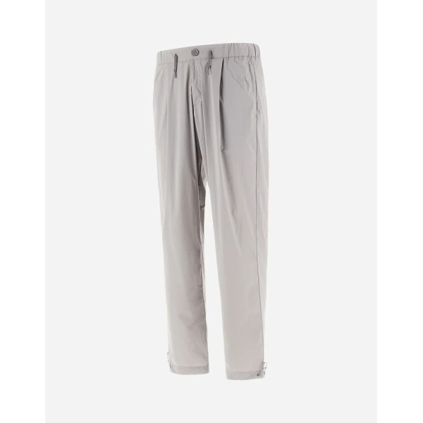 Herno Light Grey Resort Trousers in Lightweight Stretch Nylon | Men's Trousers | Luxury Shoes 