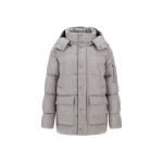 Herno Light Grey Short Parka in Cashmere and Silk | Men's Coats | Luxury Shoes 