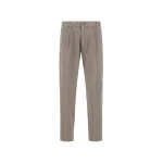Herno Light Grey Trousers in Stretch Cotton | Men's Trousers | Luxury Shoes 