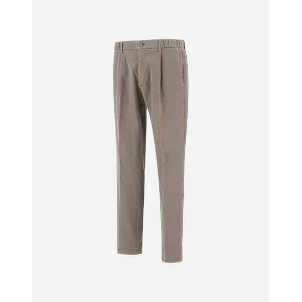 Herno Light Grey Trousers in Stretch Cotton | Men's Trousers | Luxury Shoes 