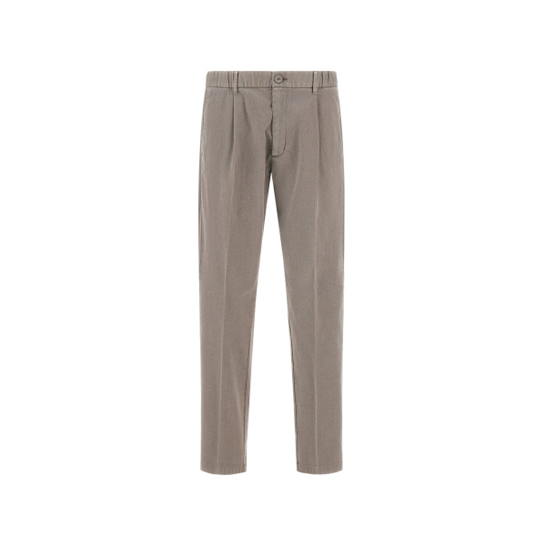 Herno Light Grey Trousers in Stretch Cotton | Men's Trousers | Luxury Shoes 