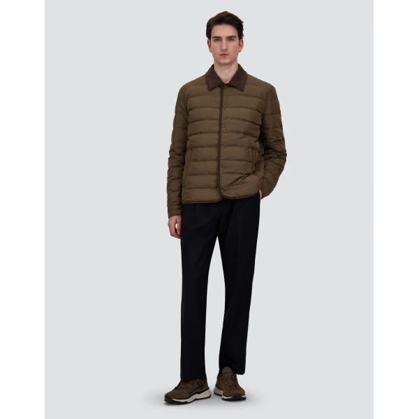 Herno Light Military Shacket in Iridescent Nylon and Suede Effect | Men's Jackets | Luxury Shoes 