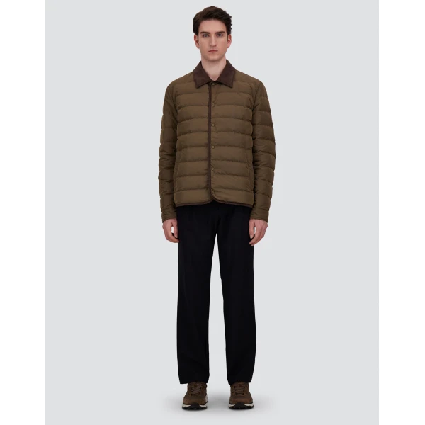 Herno Light Military Shacket in Iridescent Nylon and Suede Effect | Men's Jackets | Luxury Shoes 