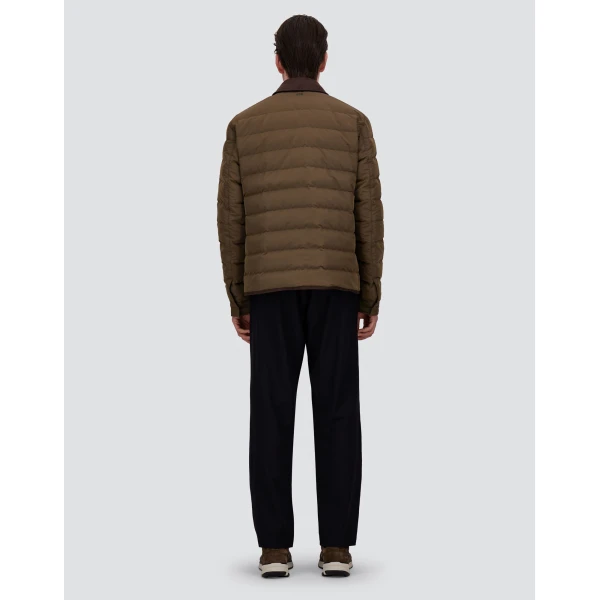 Herno Light Military Shacket in Iridescent Nylon and Suede Effect | Men's Jackets | Luxury Shoes 
