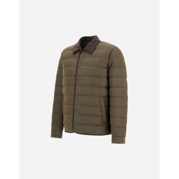 Herno Light Military Shacket in Iridescent Nylon and Suede Effect | Men's Jackets | Luxury Shoes 