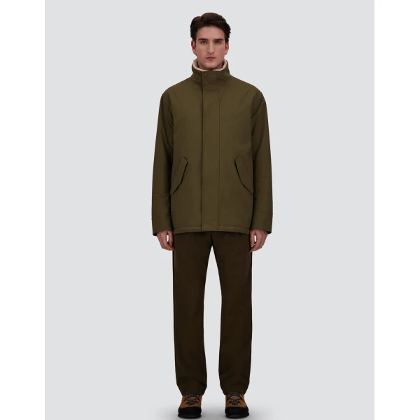 Herno Light Military Short Coat in Matte Twill and Cashmere-Touch Flannel | Men's Coats | Luxury Shoes 