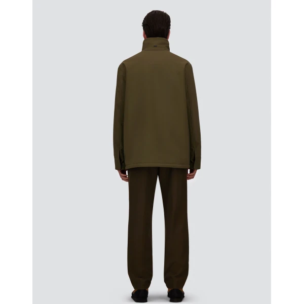Herno Light Military Short Coat in Matte Twill and Cashmere-Touch Flannel | Men's Coats | Luxury Shoes 