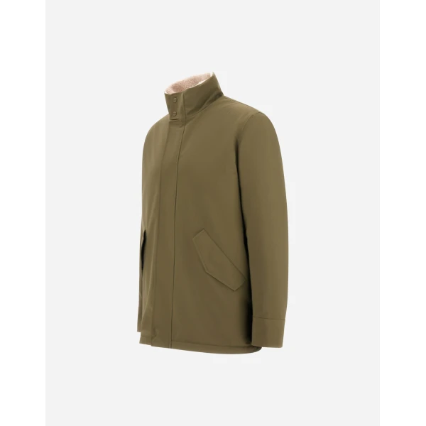 Herno Light Military Short Coat in Matte Twill and Cashmere-Touch Flannel | Men's Coats | Luxury Shoes 