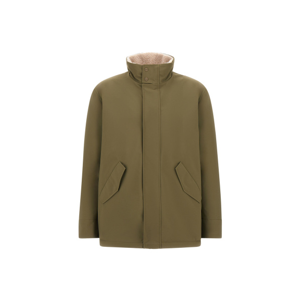 Herno Light Military Short Coat in Matte Twill and Cashmere-Touch Flannel | Men's Coats | Luxury Shoes 
