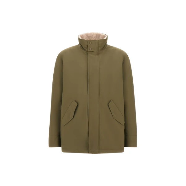 Herno Light Military Short Coat in Matte Twill and Cashmere-Touch Flannel | Men's Coats | Luxury Shoes 