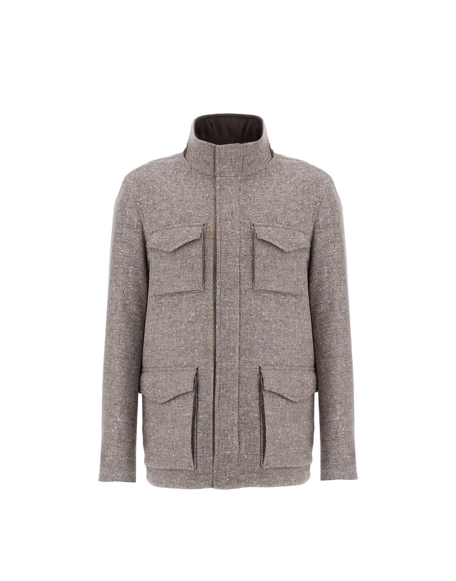 Herno Light Taupe Resort Field Jacket in Bouclé Wool Fabric and Suede-Effect Microfibre Herno Light Taupe Resort Field Jacket in Bouclé Wool Fabric and Suede-Effect Microfibre | Men's Jackets | Luxury Shoes