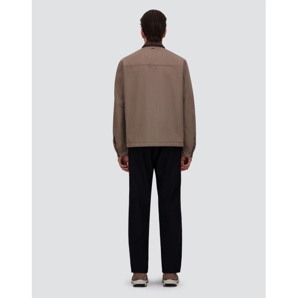 Herno Light Taupe Shacket in Fine Wool | Men's Jackets | Luxury Shoes 