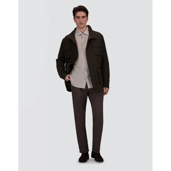 Herno Lightweight Wool and Cashmere Fabric Shirt in Ivory | Men's Shirts | Luxury Shoes 