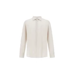 Herno Lightweight Wool and Cashmere Fabric Shirt in Ivory | Men's Shirts | Luxury Shoes 