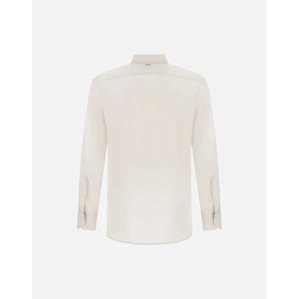 Herno Lightweight Wool and Cashmere Fabric Shirt in Ivory | Men's Shirts | Luxury Shoes 