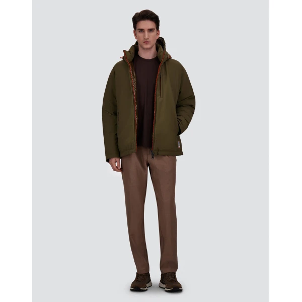Herno Matte Twill and Gloss-Effect Nylon Jacket in Light Military | Men's Jackets | Luxury Shoes 