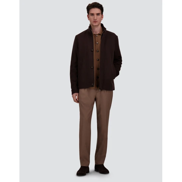 Herno Merino Wool Cardigan in Camel | Men's Knitwear | Luxury Shoes 