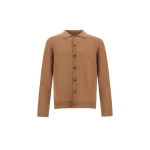 Herno Merino Wool Cardigan in Camel | Men's Knitwear | Luxury Shoes 