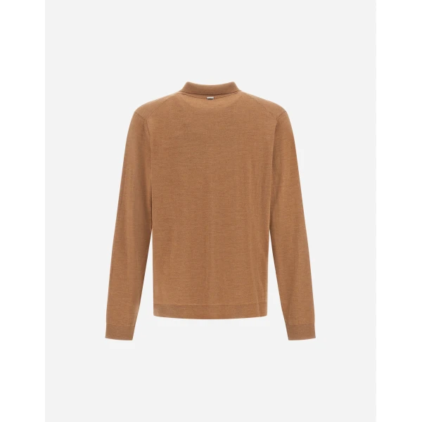 Herno Merino Wool Cardigan in Camel | Men's Knitwear | Luxury Shoes 