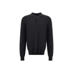 Herno Merino Wool Polo Shirt in Black | Men's T-Shirts and Polos | Luxury Shoes 