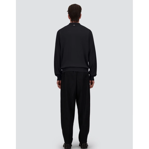 Herno Merino Wool Polo Shirt in Black | Men's T-Shirts and Polos | Luxury Shoes 