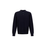 Herno Merino Wool Polo Shirt in Dark Blue | Men's T-Shirts and Polos | Luxury Shoes 