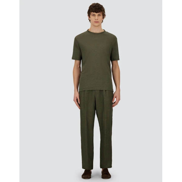 Herno Military Resort T-Shirt in Linen Jersey | Men's T-Shirts and Polos | Luxury Shoes 
