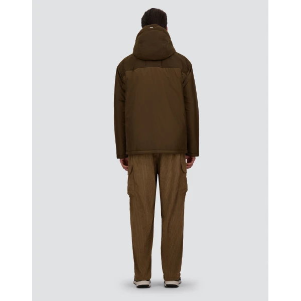 Herno Military Short Parka in Nylon Chamonix and Waxed Cotton Blend | Men's Coats | Luxury Shoes 