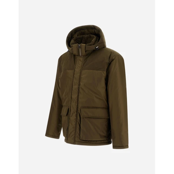 Herno Military Short Parka in Nylon Chamonix and Waxed Cotton Blend | Men's Coats | Luxury Shoes 