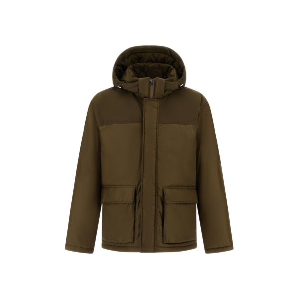 Herno Military Short Parka in Nylon Chamonix and Waxed Cotton Blend | Men's Coats | Luxury Shoes 