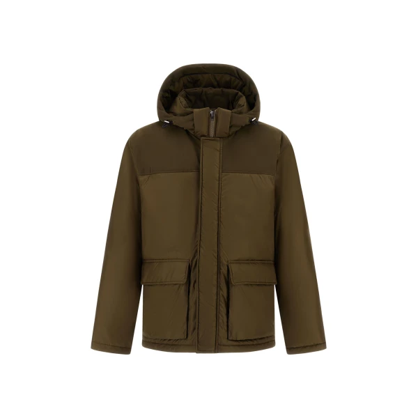 Herno Military Short Parka in Nylon Chamonix and Waxed Cotton Blend | Men's Coats | Luxury Shoes 