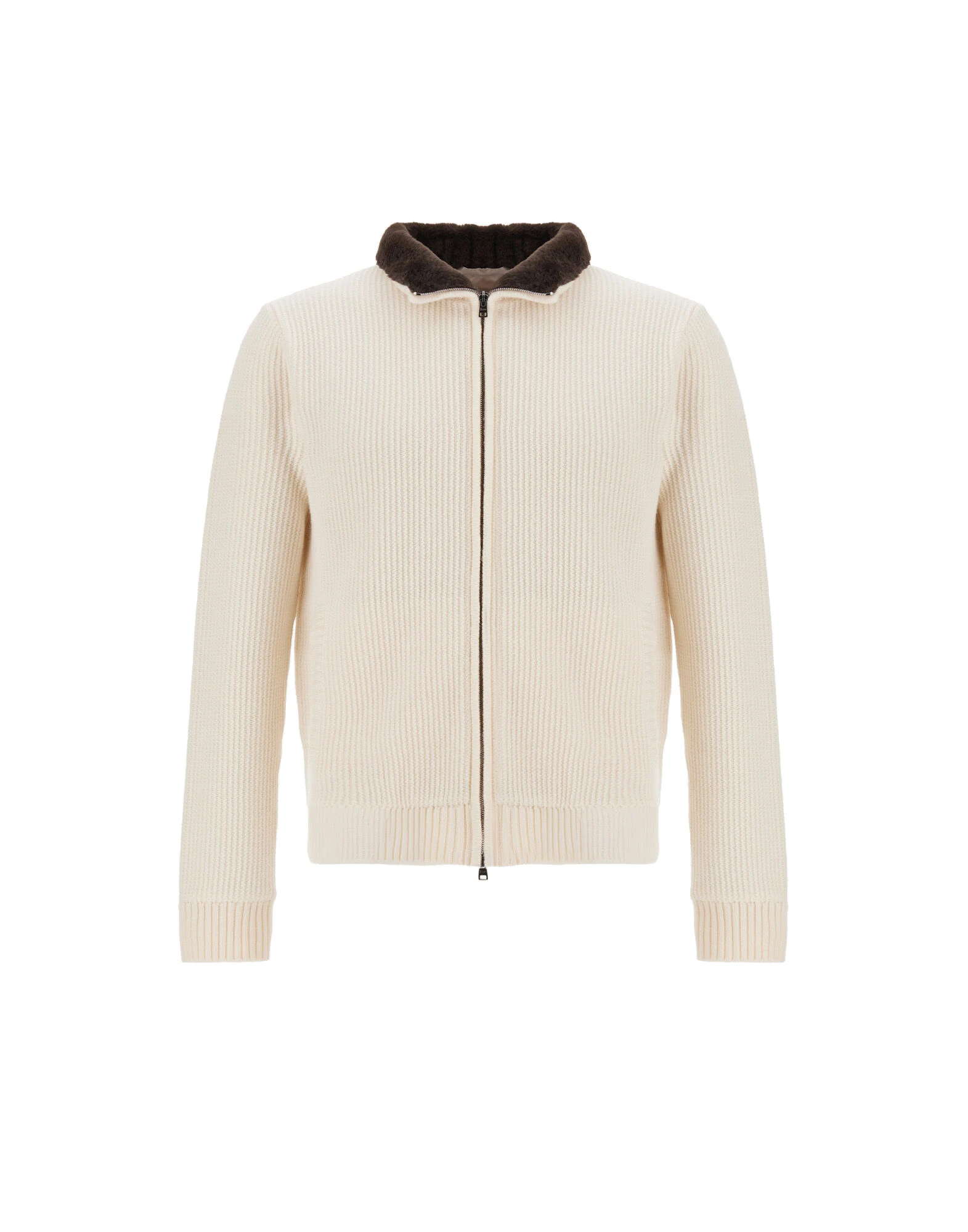 Herno Milk White Resort Cardigan in Stocking-Stitch Pure Wool Herno Milk White Resort Cardigan in Stocking-Stitch Pure Wool | Men's Knitwear | Luxury Shoes