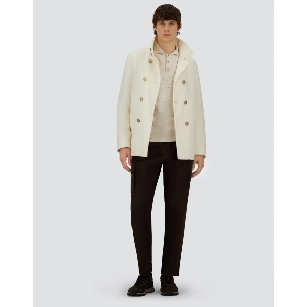 Herno Milk White Resort Polo Shirt in Wool and Alpaca Blend Knit | Men's T-Shirts and Polos | Luxury Shoes 