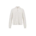 Herno Milk White Resort Polo Shirt in Wool and Alpaca Blend Knit | Men's T-Shirts and Polos | Luxury Shoes 
