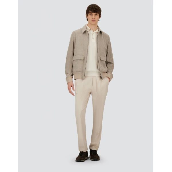 Herno Milk White Resort Polo Shirt in Wool and Silk Knit | Men's T-Shirts and Polos | Luxury Shoes 