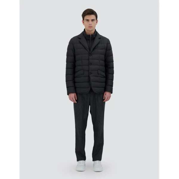 Herno Navy Blue Blazer in Arendelle and Monogram | Men's Jackets | Luxury Shoes 